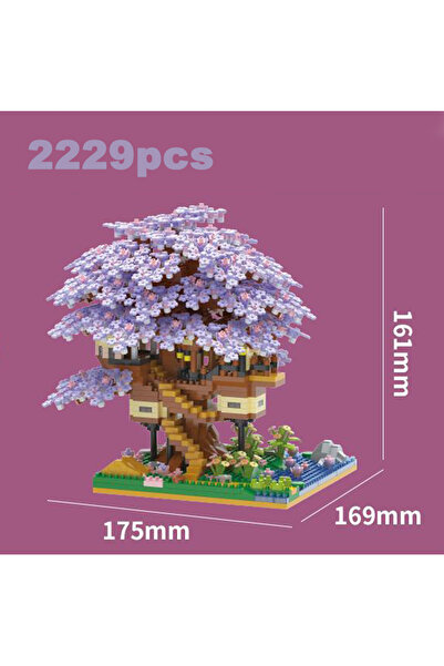 choice2 مكعبات بناء قطار بيت الشجرة الوردية، لون أرجواني - كبير، يمكنك صنعه ب...