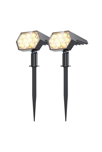 Choice1 400W 2 PCS Warm Light 92 LED Solar Lights Outdoor Solar Spot Lights O...