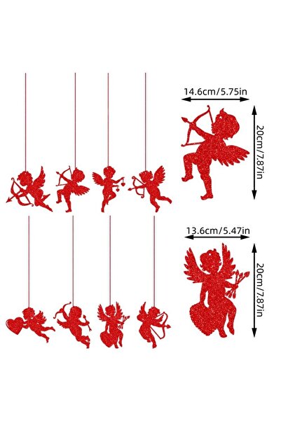 Choice 8 قطع من زينة كيوبيد المعلقة لعيد الحب، مقاس 4XL، زينة ملاك أحمر، بطاق...