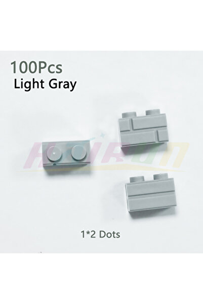 Choice7 100 قطعة من الطوب الأسود الرمادي الفاتح مقاس 1x2، نموذج مدينة محاكاة،...