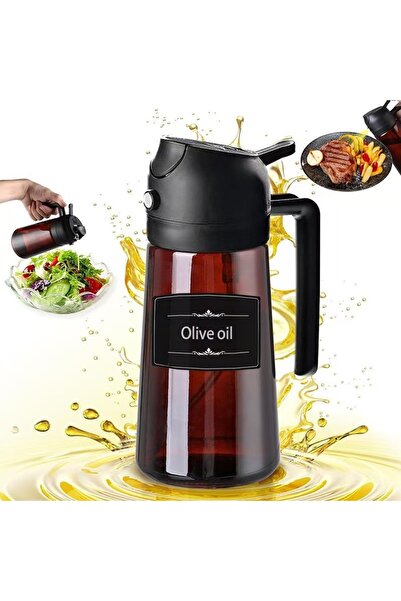 Choice1 موزع زيت زجاجي بني 2 في 1 وبخاخ - زجاجة بخاخ زيت زيتون مانعة للتسرب س...