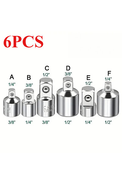 Choice5 6PCS Silver Ratchet Wrench Sket Converter Sleeve Head Adapter 1/2 "To...