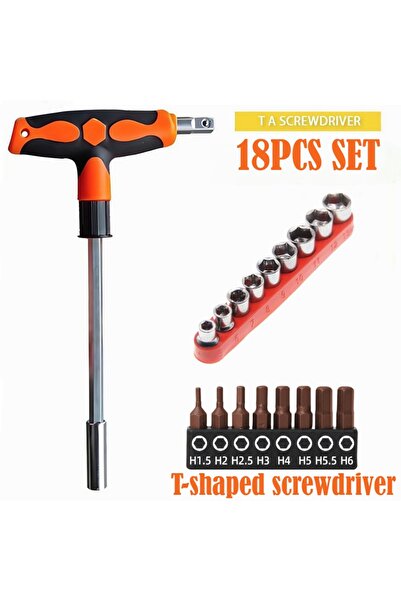 Choice8 مجموعة أدوات يدوية مكونة من 18 قطعة من مفكات البراغي برؤوس على شكل حر...