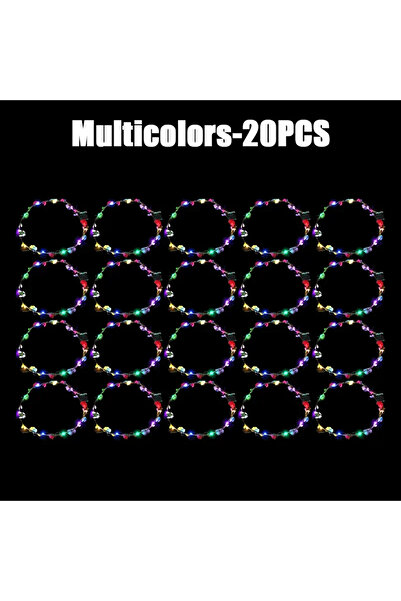 Choice1 إكليل زهور متعدد الألوان - 20 قطعة أو 60 قطعة، مضيء بـ 10 مصابيح LED،...