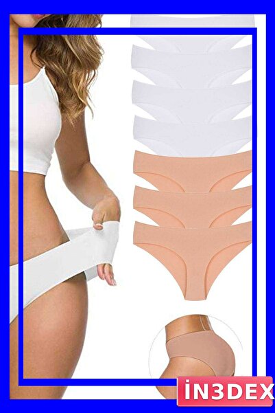 İN3DEX سراويل داخلية مرنة بدون خياطة، عبوة من 7 قطع، مقطوعة بالليزر