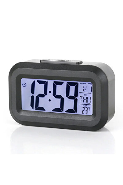 Choice1 Black Led Digital Alarm Clk Backlight Data Times Calendar Desktop Mul...