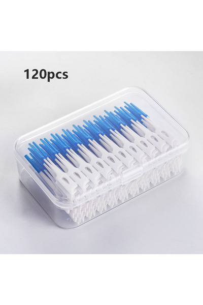 Choice فرشاة أسنان سيليكون زرقاء C623، 120 قطعة، 200 وحدة، لتنظيف ما بين الأسنان