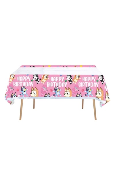 choice2 B Bluey Tablecloth Birthday Decoration Pink Green Blue Theme Plastic ...