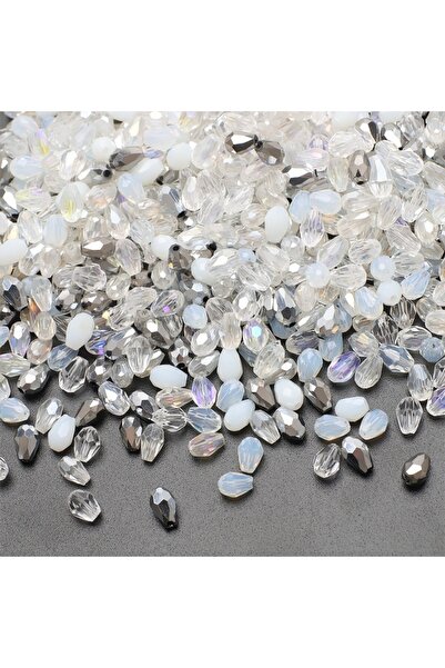 Choice8 4x6mm 100pcs White Mixed Colors Tear Drop Mixed Color Faceted Crystal...