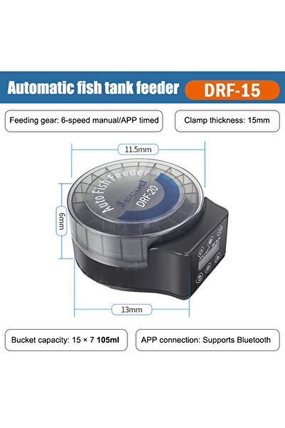 Choice1 جهاز تغذية أسماك أوتوماتيكي من هوا هوا، طراز DRF15، يعمل بتقنية البلو...