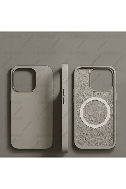 Choice جراب سيليكون سائل مغناطيسي أصلي مقاوم للصدمات باللون الرمادي التيتانيو...