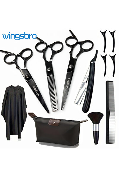 choice2 مجموعة مقصات قص الشعر الاحترافية السوداء، مجموعة مقصات تخفيف الشعر لل...