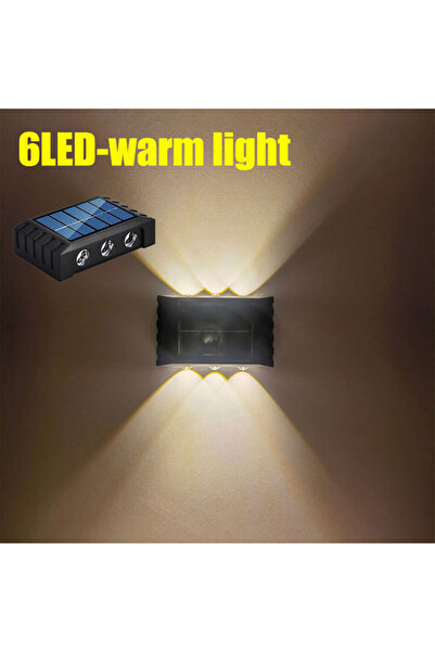 Choice4 1 pcs 6LED warm light 4/6/8/10LEDs Solar Wall Lamp Yard Street Decor ...