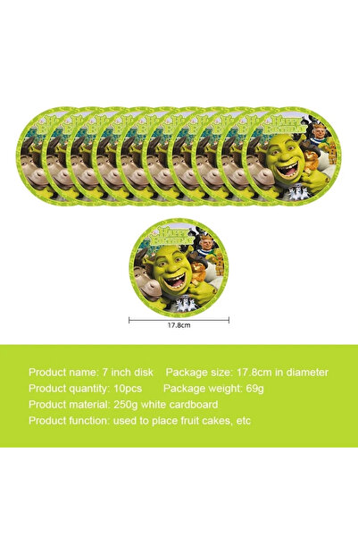 Choice26 7inch plate-10pcs Mter Shrek Theme Birthday Supplies Prince Donkey G...