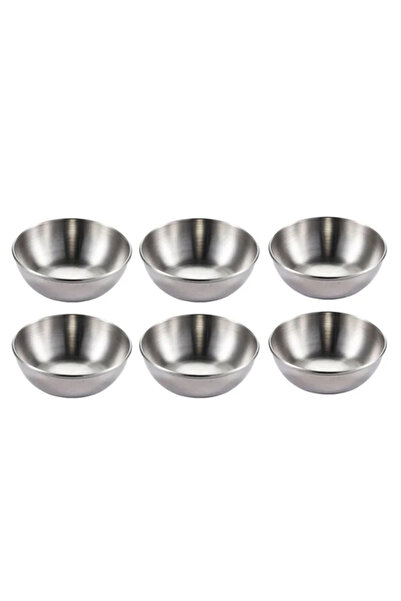 Choice4 8X8X3CM silver-6pcs 2/4/6pcs Stainless Steel Small Sauce Dishes Seaso...