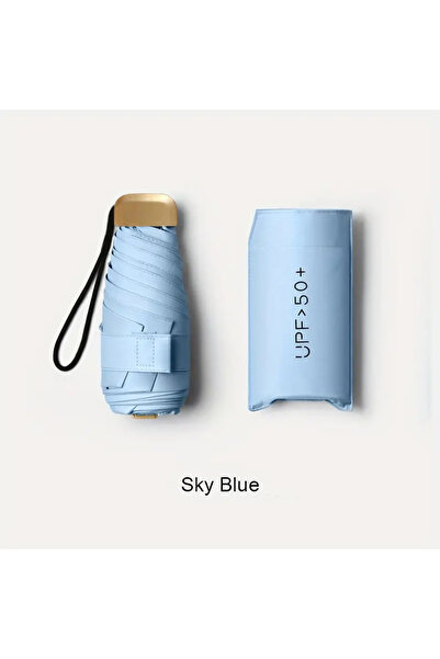 Choice5 Iron 6K SKY BLUE Small Folding Umbrella Sun Women Gift Fashion Men Mi...