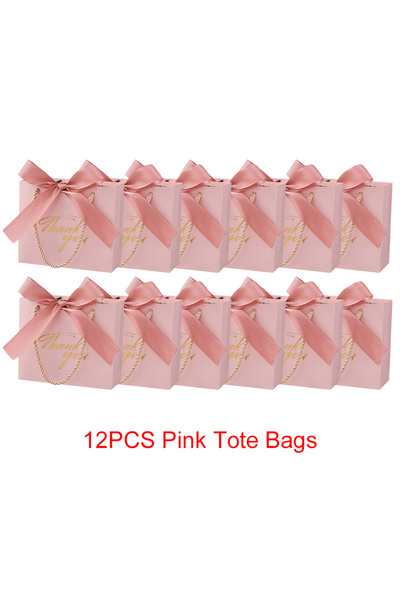 Choice6 14×6×12 سم، حقيبة هدايا وردية اللون (عبوة من 6/12 قطعة)، 12 قطعة، حقي...