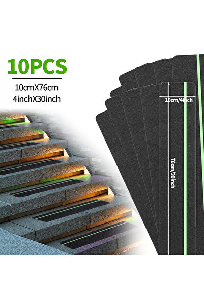 Choice3 10 قطع من شريط لاصق مانع للانزلاق مضيء في الظلام، بشريط أخضر، لاصق كا...