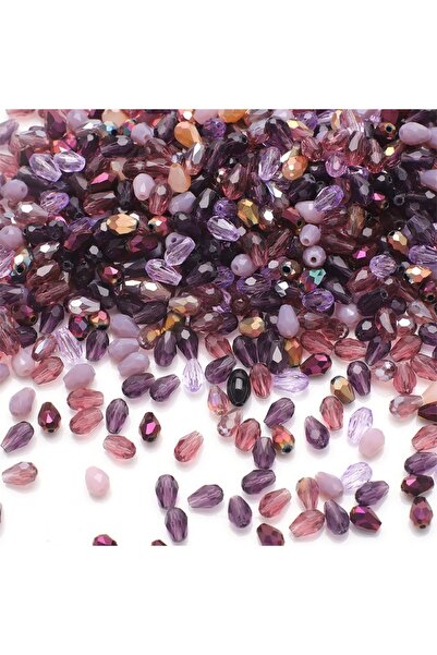Choice3 4x6mm 100pcs Purple Mixed Colors Tear Drop Mixed Color Faceted Crysta...