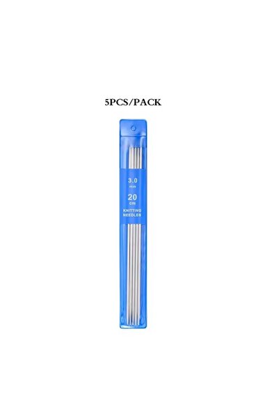 Choice8 3MM 5-35PCS 20CM Stainless Steel Knitting Needles Set 2-5MM Double Po...