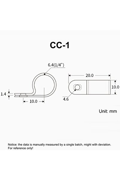 Choice7 CC-1 white 100pcs 100pcs White R Shape Cable Clips Screw Fixing Nylon...