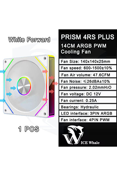 Choice9 A-RGB Other WT Forward 1PCS ICE Whale Prism 4RS Plus ARGB PC Case Fan...