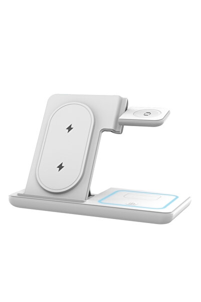 Choice حامل شاحن لاسلكي قابل للطي من فيكيفون وايت، بقوة 30 واط، مزود بإضاءة L...