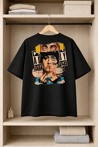 VANTINA Unisex Slim Shady Printed Oversize Cotton Crew Neck Short Sleeve T-Shirt