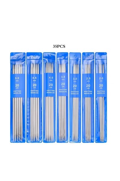 choice2 مجموعة إبر حياكة من الفولاذ المقاوم للصدأ بطول 20 سم، من 5 إلى 35 قطع...