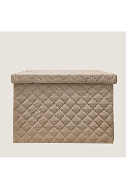 Chakra صندوق تخزين كارميلا، 34 × 21 سم، لون كريمي