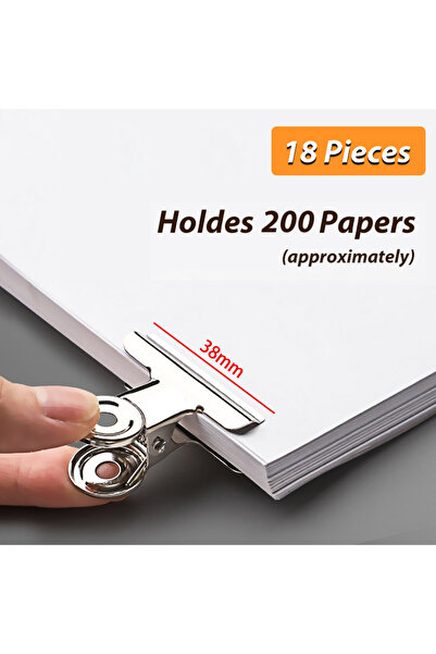 choice2 38mm 18pcs Stainless Steel Multi-functional Metal Clamp Paper Clips S...