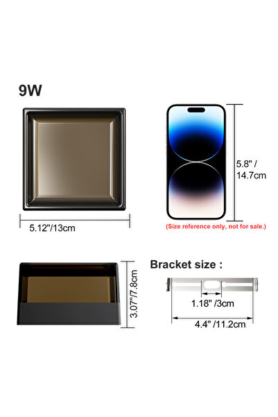 Choice9 مصباح جداري LED عصري مربع رمادي اللون من خشب LVL، بقوة 9 واط، صغير ال...