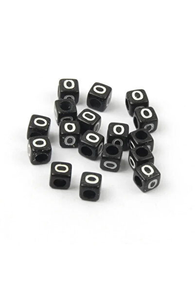 Choice31 100PCS O 100-500pcs Acrylic Black Color A-Z Letter Beads Square Cube...