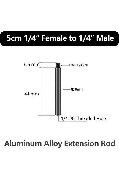 Choice4 قضيب تمديد من سبائك الألومنيوم، مقاسات متعددة، بخيوط ذكر وأنثى 1/4 بو...