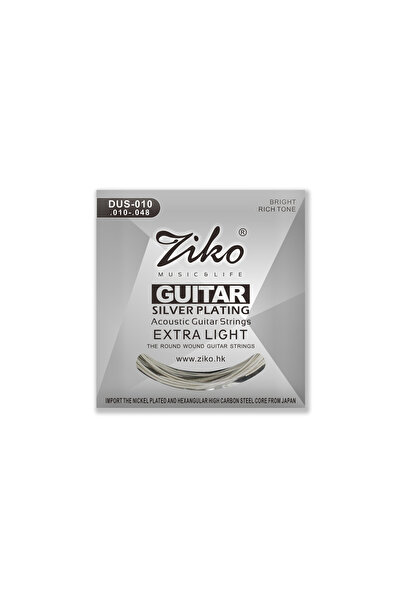 Choice4 1 Pcs DUS-010 Ziko Acoustic Guitar Strings Set 010 011 012 Silver Pla...