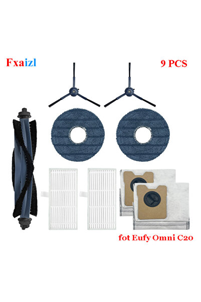 Choice6 9 قطع غيار لمكنسة روبوت يوفي أومني C20: فرشاة رئيسية، فرشاة جانبية، ف...