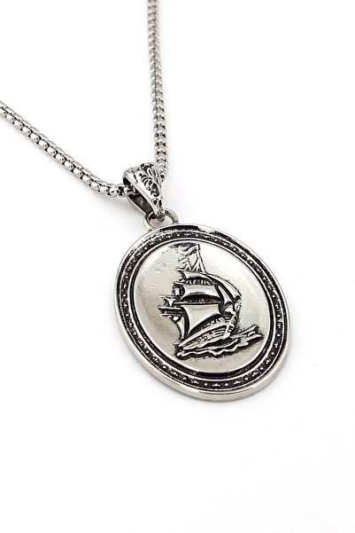 Stanbula Sailing ship pirate sailor gullet seaman metal men's necklace ky0018