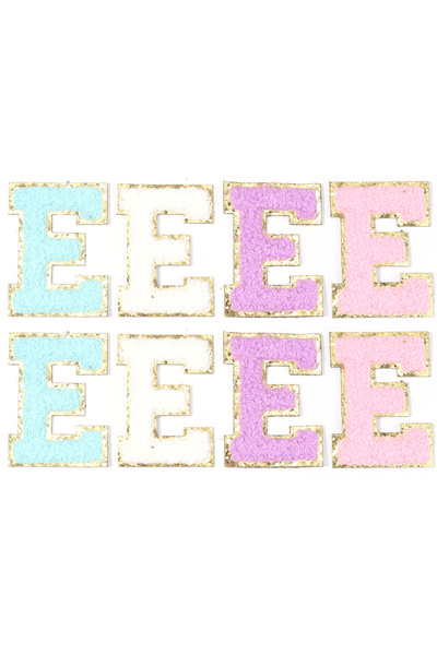 Choice25 E 8Pcs/Lot Pink Series Letter Patches Embroidery Alphabet Self-adhes...