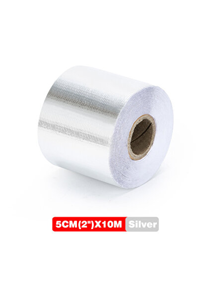Choice10 شريط حراري فضي اللون، 5 سم، 10 م، 5 م/10 م/15 م، لعوادم الدراجات الن...
