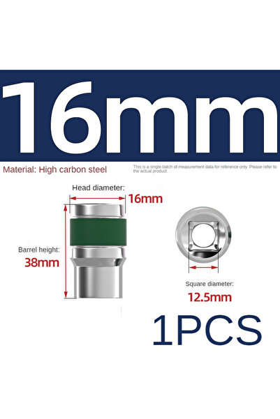 Choice5 16 mm 8-32mm 1/2 Green Belt Hexagonal Socket Heavy Duty Thickened Soc...