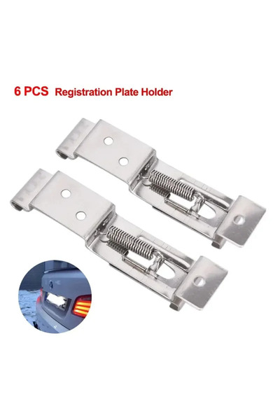 Choice1 Silvery- 6 PCS 2/4/6PCS Rectangular Car License Plate Spring Loaded S...