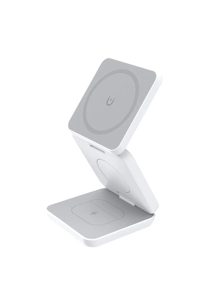 Choice شاحن لاسلكي مغناطيسي 3 في 1 من فيكيفون، أبيض اللون، متوافق مع أجهزة ما...