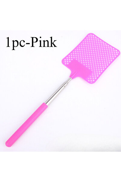 Choice3 قطعة واحدة - وردي، نصف قطعة - مضرب ذباب بلاستيكي صغير قابل للسحب؛ مقب...