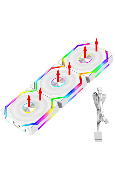 Choice10 5V ARGB AS SHOWN 3 White Reverse Fans JUMPEAK HS120 Halo ARGB Coolin...