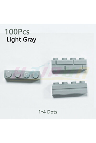 choice2 100 قطعة من الطوب الأسود الرمادي الفاتح، مقاس 1x4، لمحاكاة مدينة، جدا...