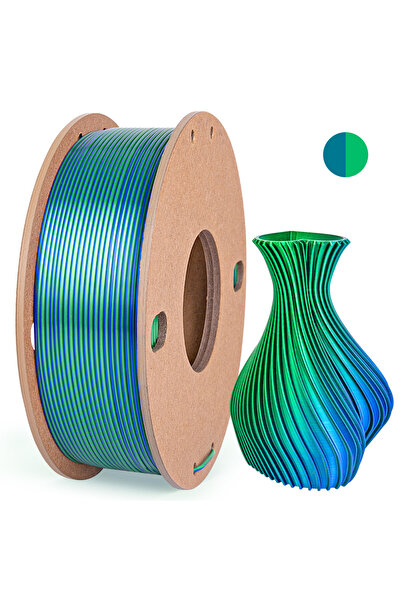 Choice1 خيوط طباعة ثلاثية الأبعاد من نوع PLA حرير أزرق داكن مخضر، وزن 250 غرا...