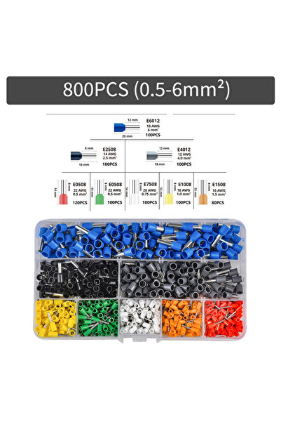 Choice3 800PCS 300-2000 pcs Durable Wire Connect Insulated Connector Crimp Te...