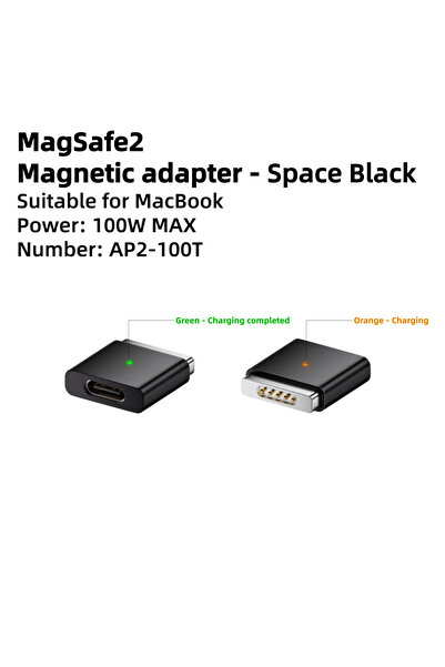 Choice6 محول Mag2T-Space Black 2025 الجديد من النوع C إلى Magsafe 2، يدعم الش...