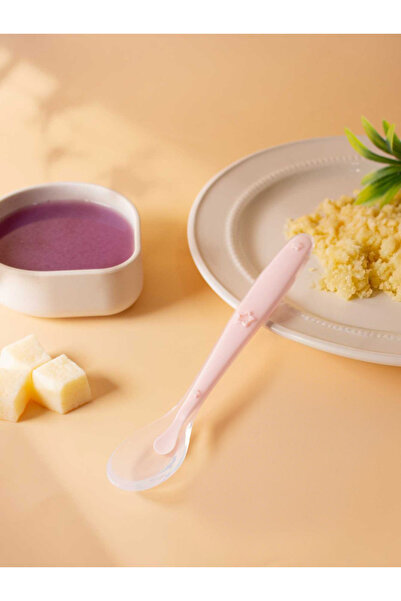 Choice10 Pink Large Spoon 9 Colors Baby Silicone Spoon Learning Spoon Star Pa...