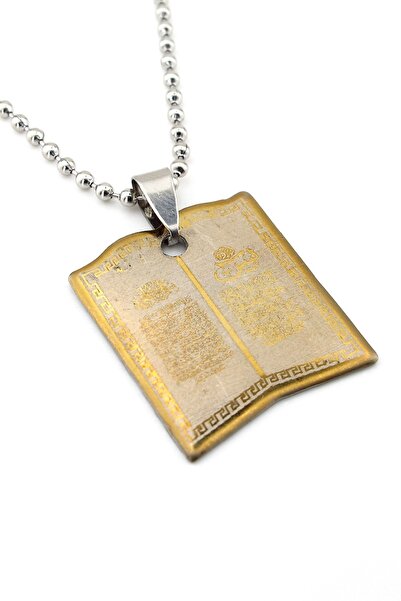 Stanbula Prayer shaped stainless steel pendant + metal chain men's necklace